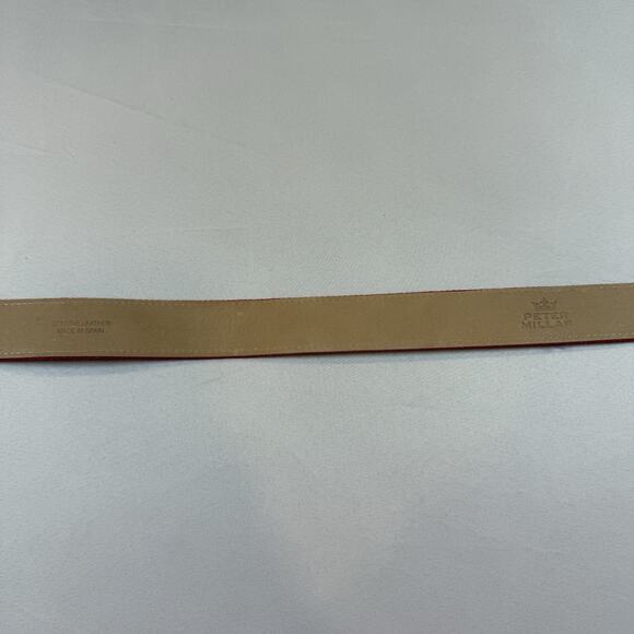 Nebraska Belt | Men Peter Millar Leather & Canvas Belt Size Medium (36) Red NWT $145